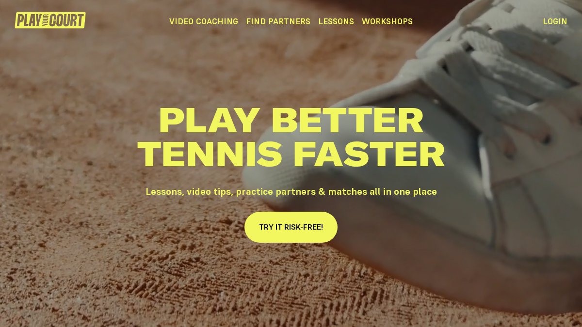 Screenshot of playyourcourt.com interface