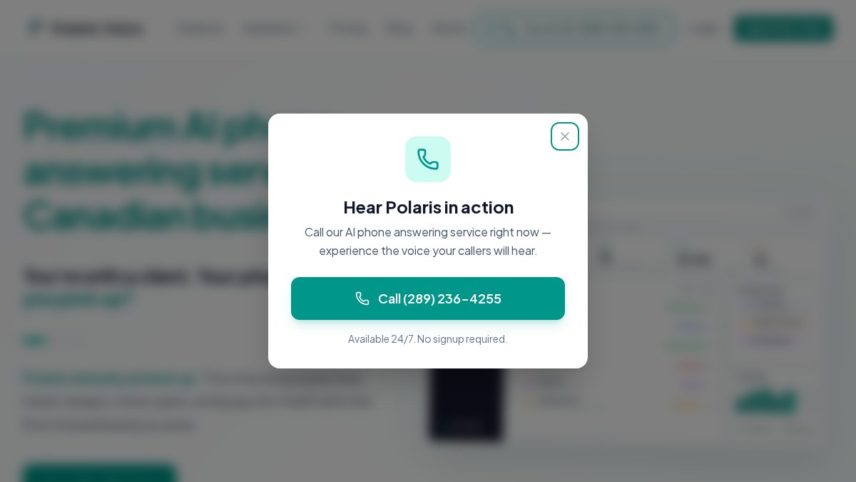 Screenshot of polarisvoice.ca interface