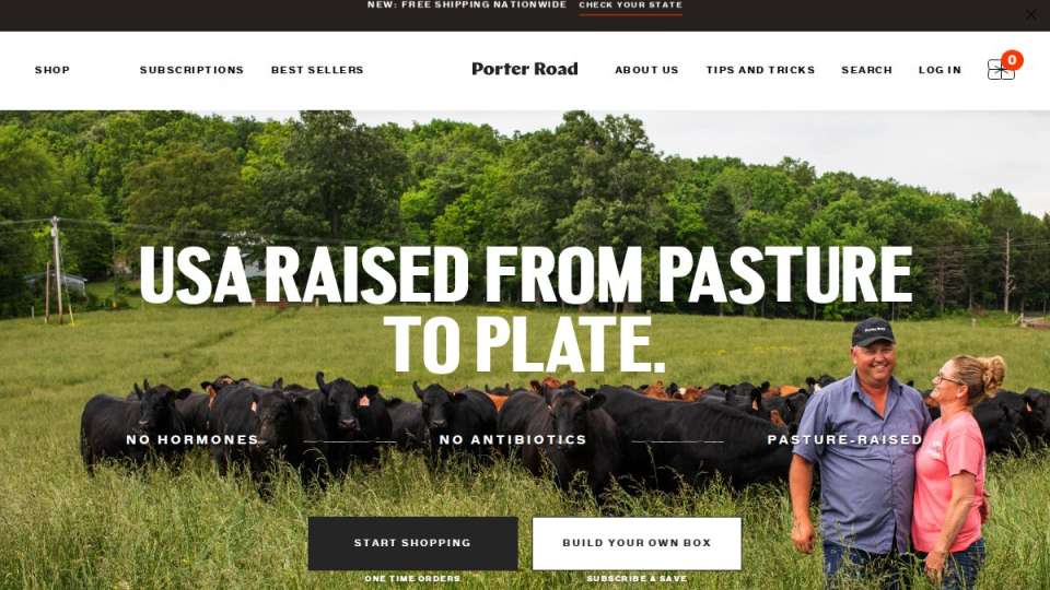 Screenshot of porterroad.com interface