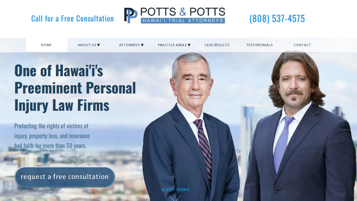 Screenshot of pottsalc.com interface