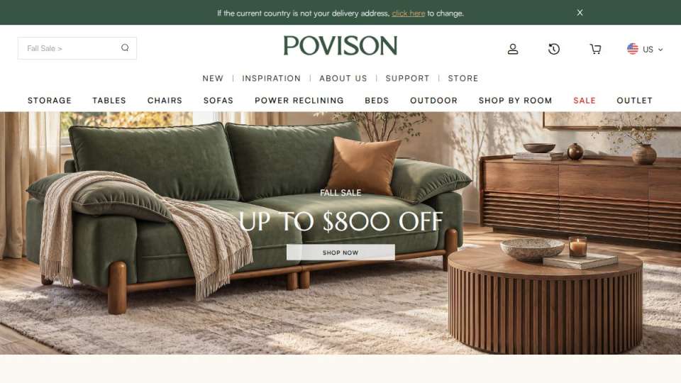 Screenshot of povison.com interface