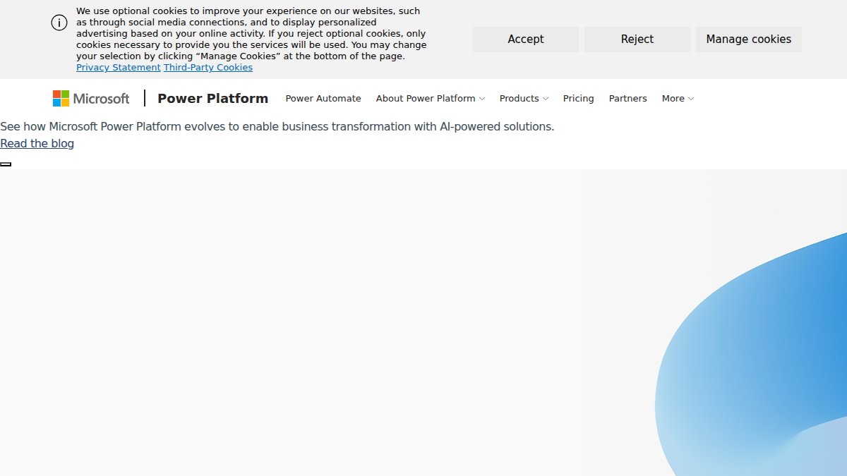 Screenshot of powerautomate.microsoft.com interface