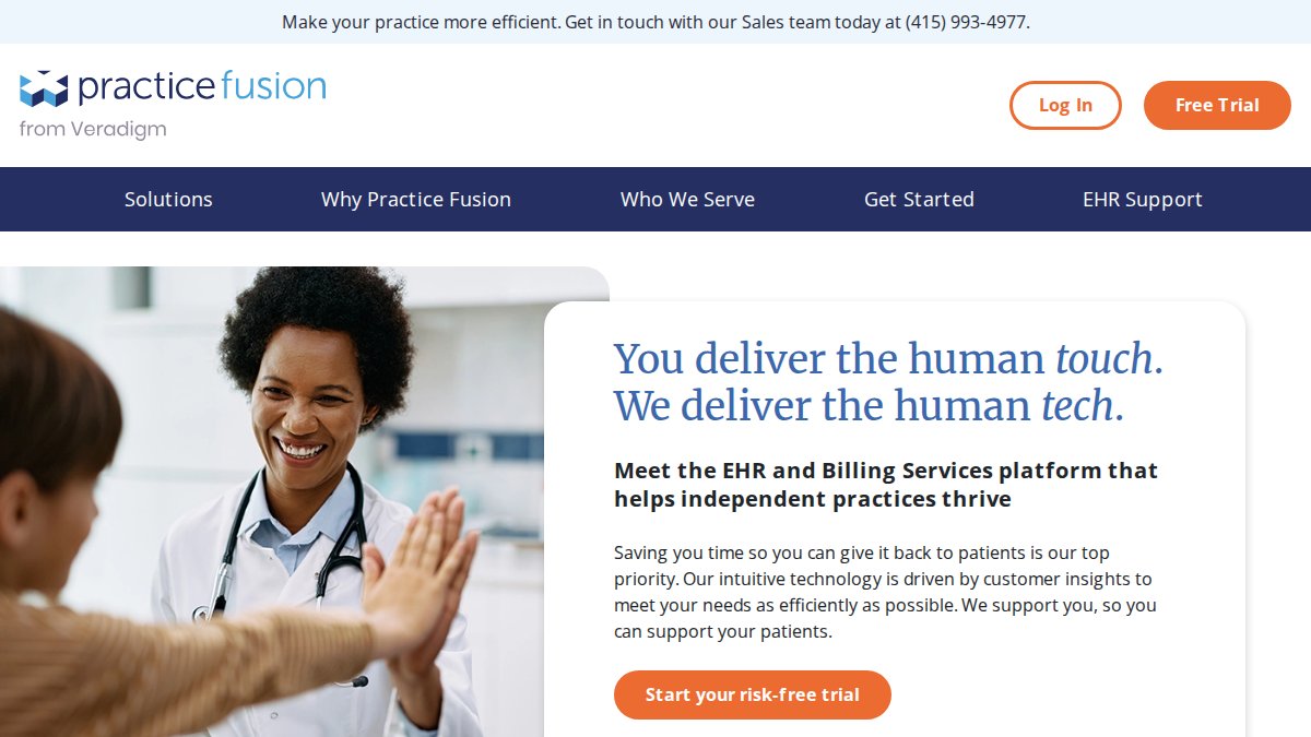 Screenshot of practicefusion.com interface