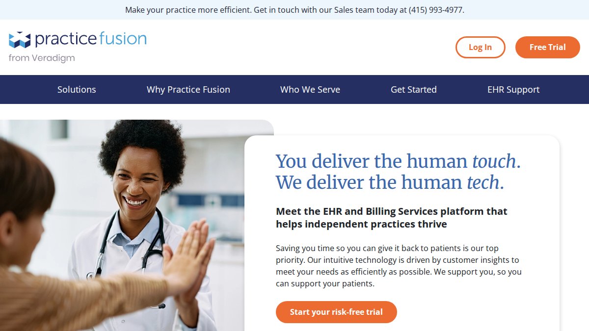 Screenshot of practicefusion.com interface