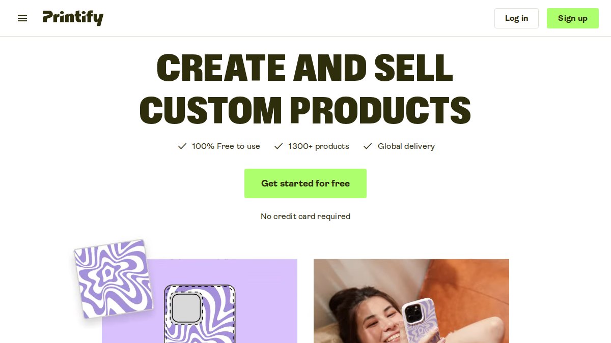 Screenshot of printify.com interface
