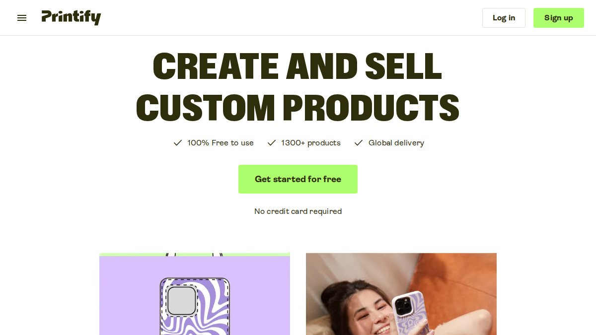 Screenshot of printify.com interface