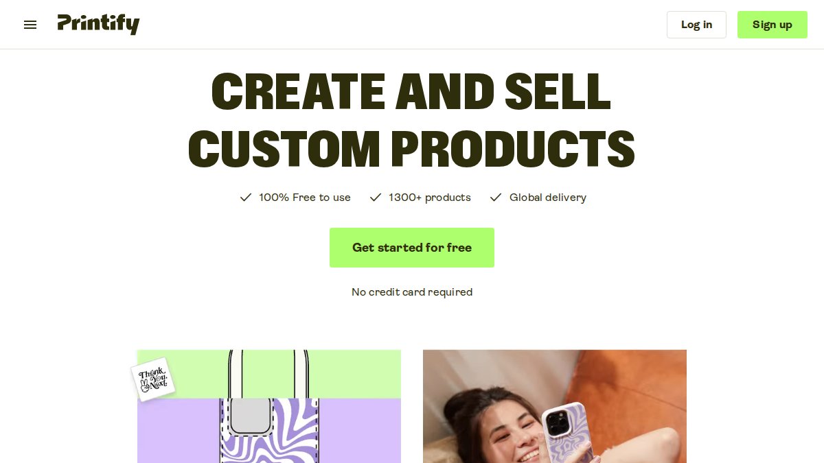 Screenshot of printify.com interface