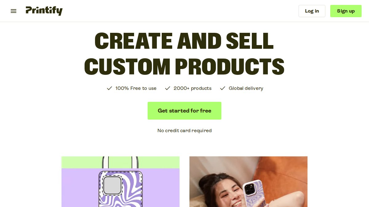 Screenshot of printify.com interface