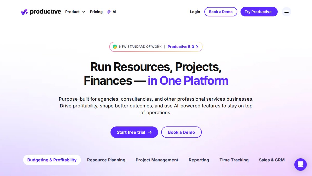 Screenshot of productive.io interface