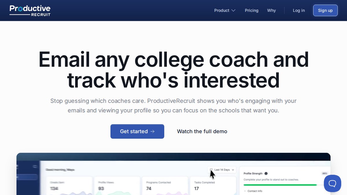 Screenshot of productiverecruit.com interface