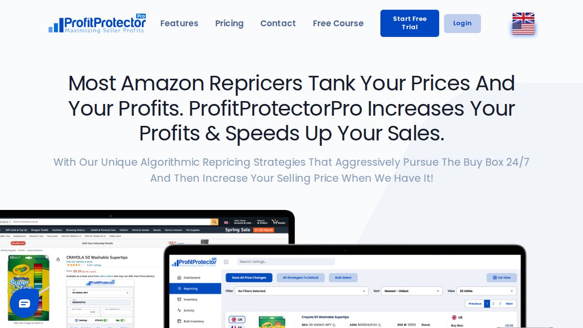 Screenshot of profitprotectorpro.com interface