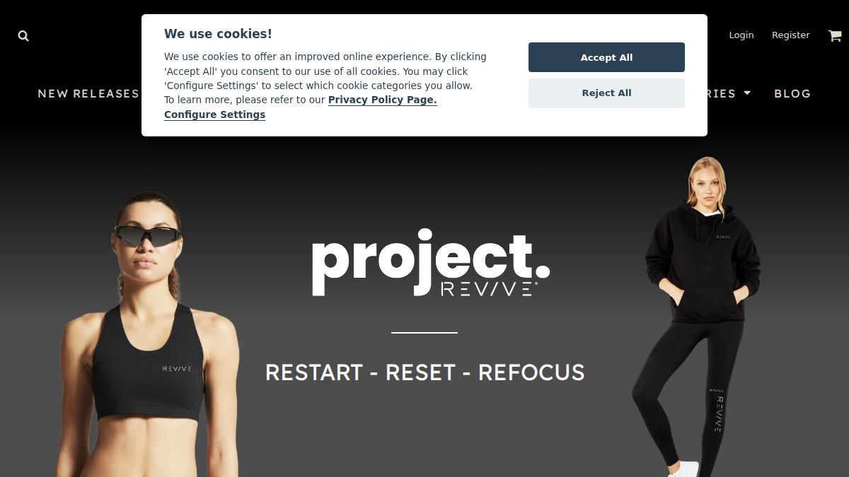 Screenshot of projectrevive.co.uk interface