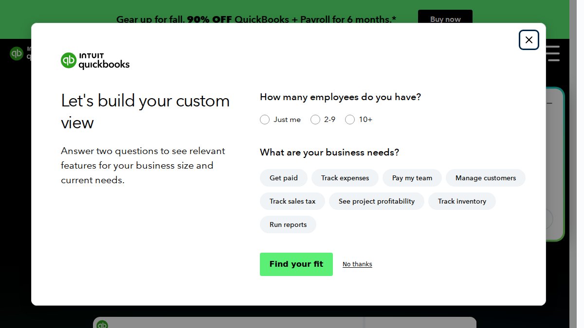 Screenshot of quickbooks.intuit.com interface