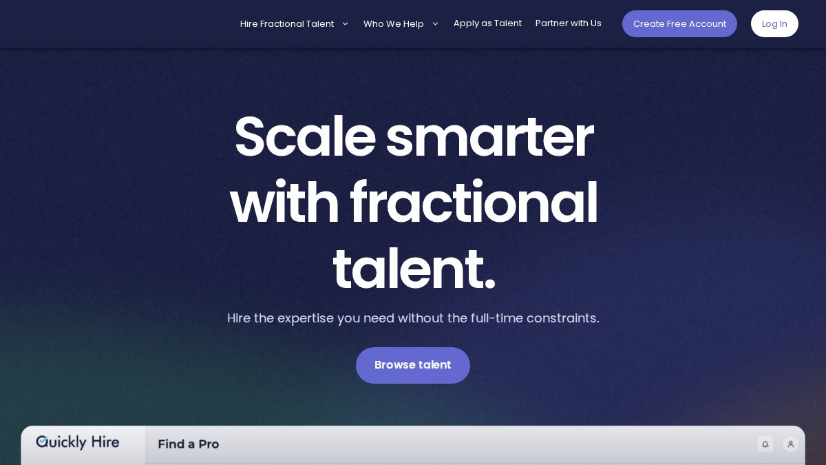 Screenshot of quicklyhire.com interface