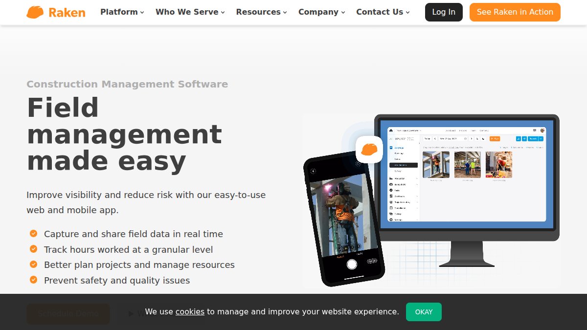 Screenshot of rakenapp.com interface