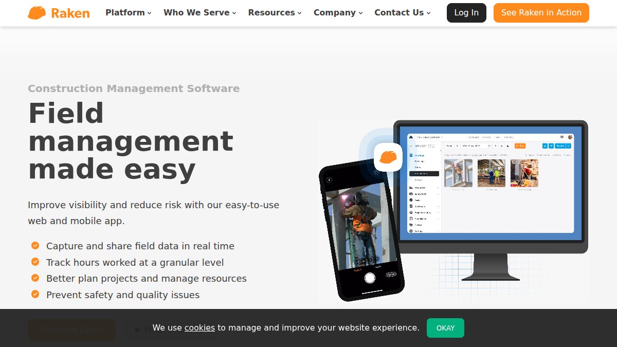 Screenshot of rakenapp.com interface