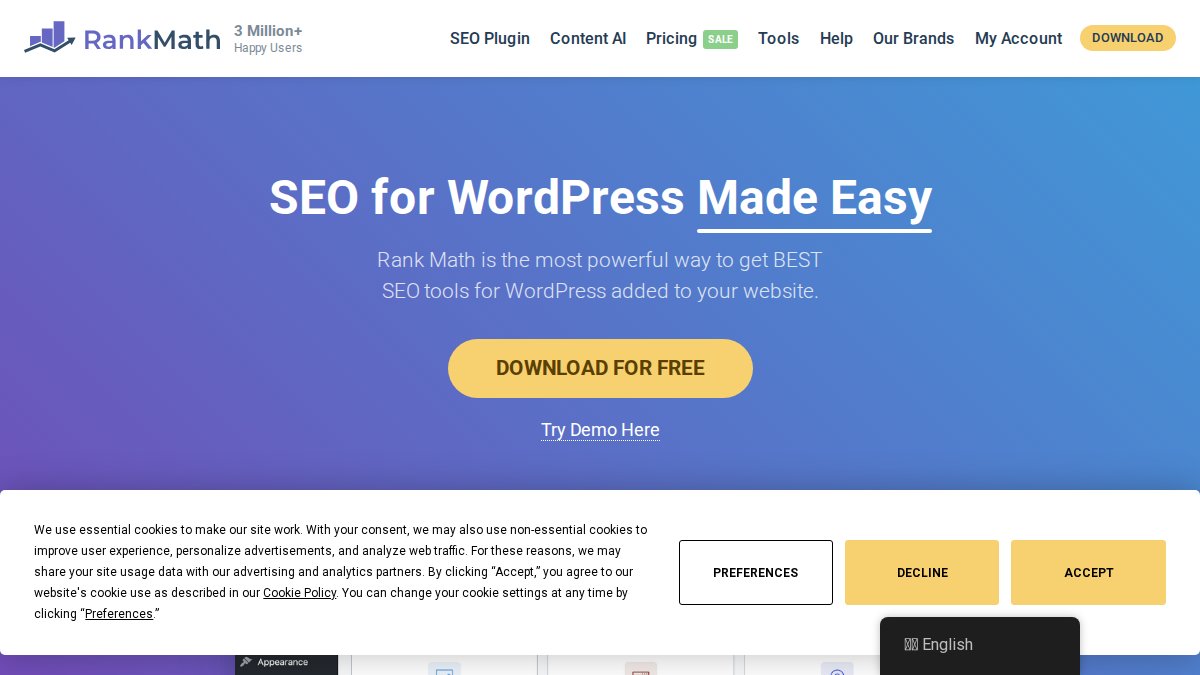 Screenshot of rankmath.com interface
