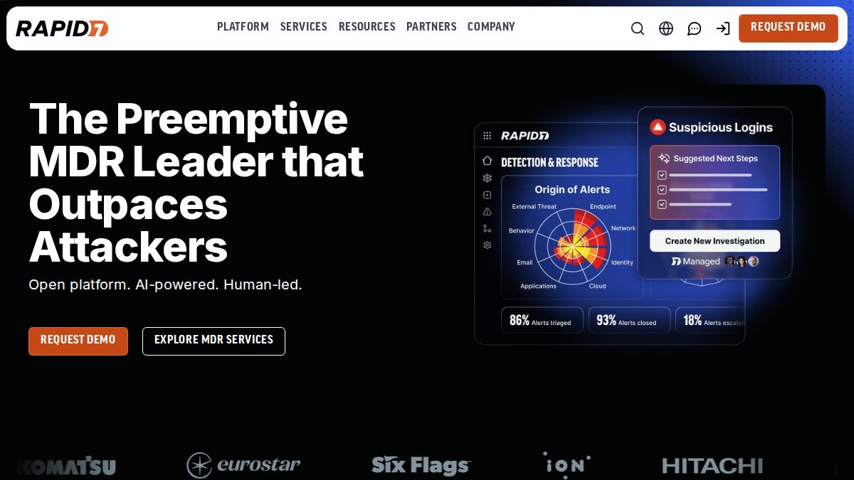 Screenshot of rapid7.com interface