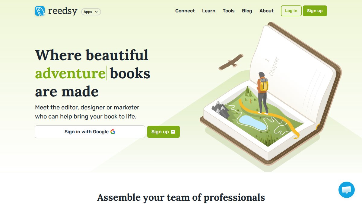 Screenshot of reedsy.com interface