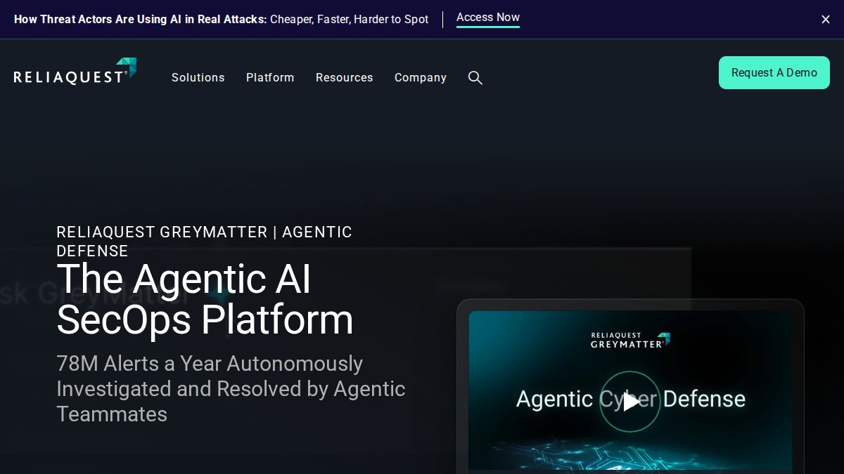 Screenshot of reliaquest.com interface