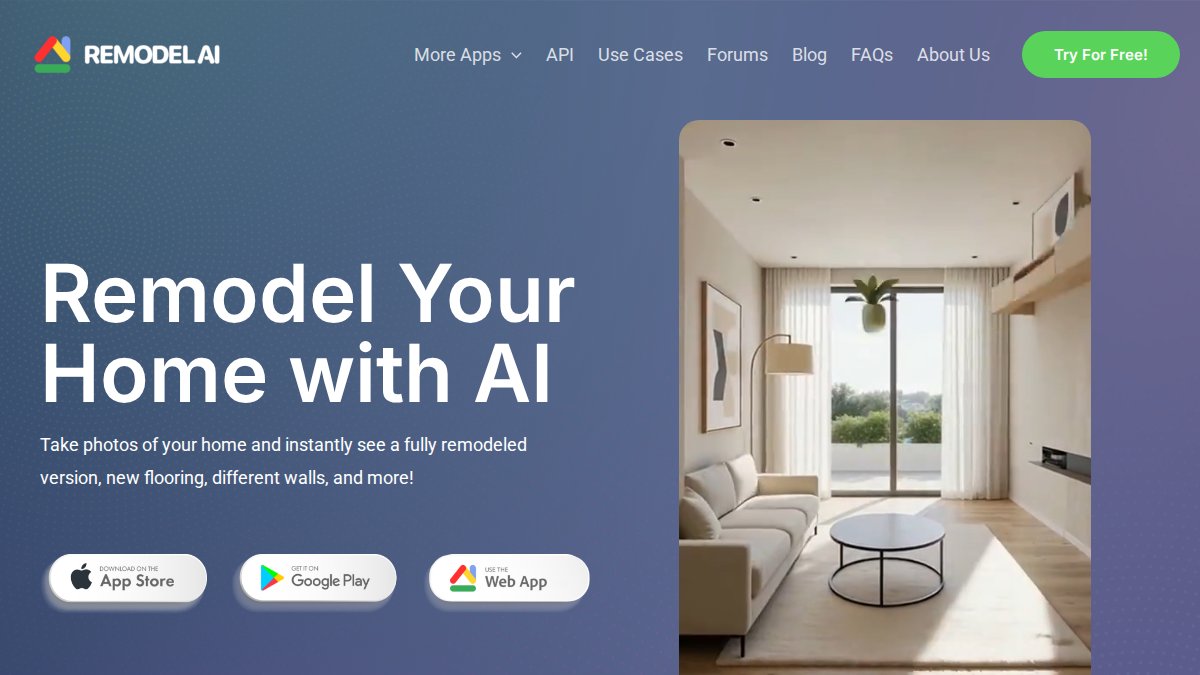 Screenshot of remodelai.app interface