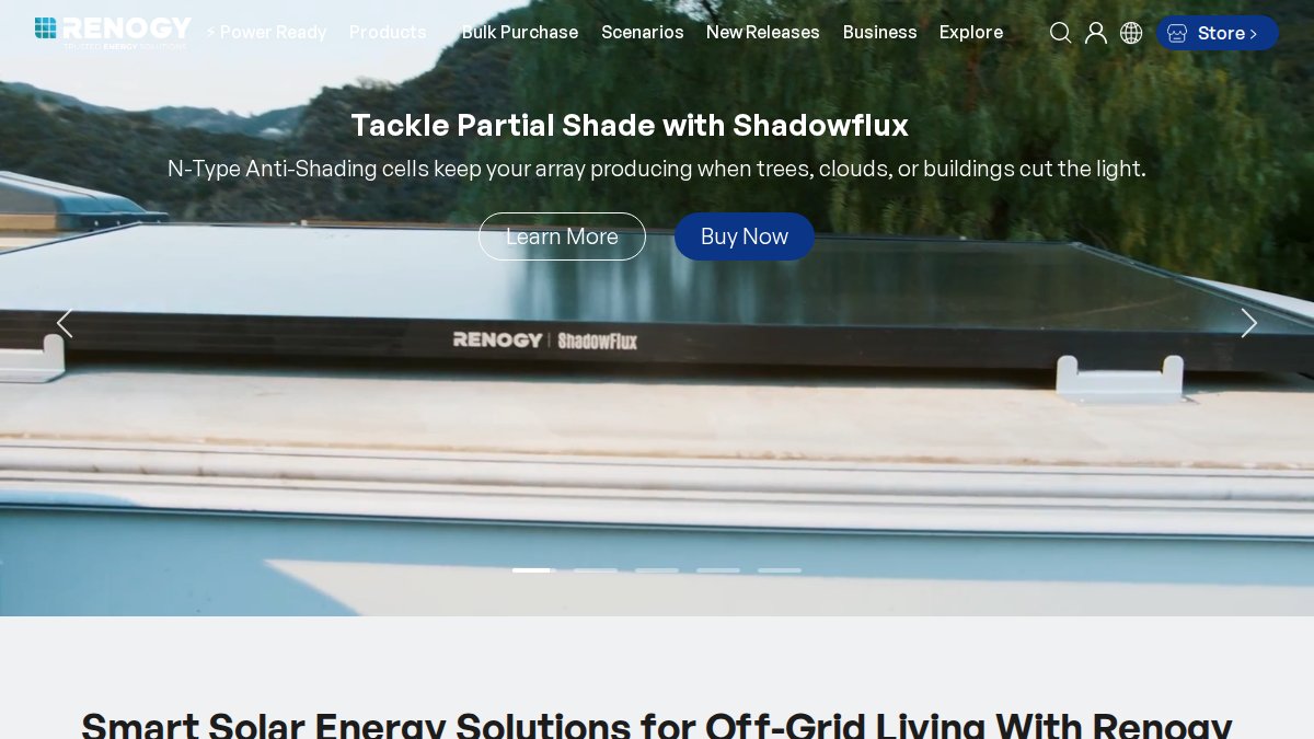 Screenshot of renogy.com interface