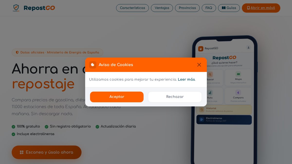 Screenshot of repostgo.com interface