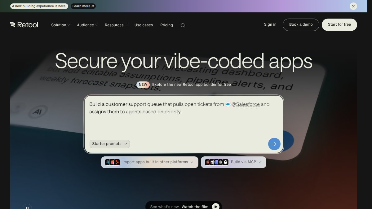 Screenshot of retool.com interface