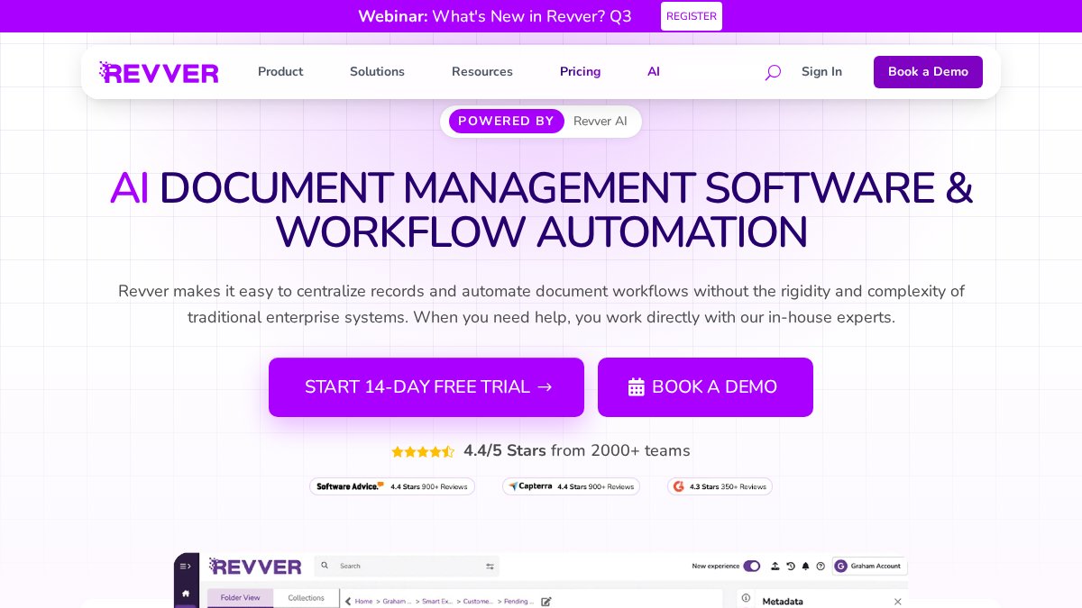 Screenshot of revverdocs.com interface