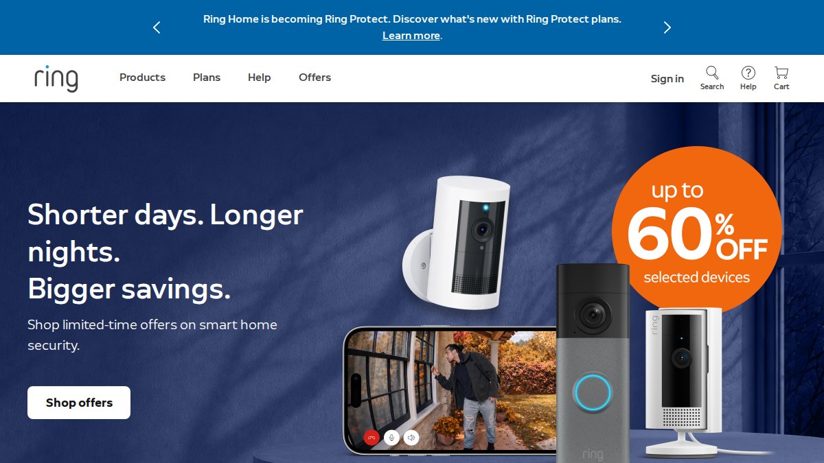 Screenshot of ring.com interface