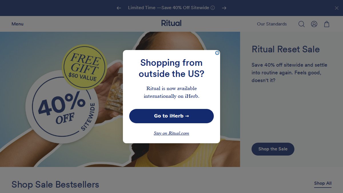 Screenshot of ritual.com interface