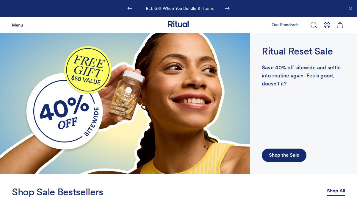 Screenshot of ritual.com interface