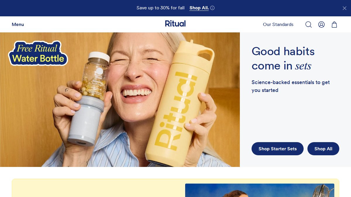 Screenshot of ritual.com interface