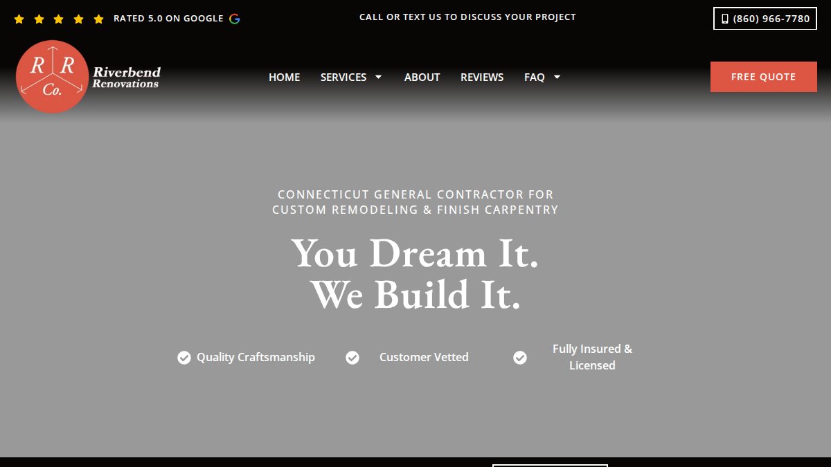 Screenshot of riverbendrenovations.com interface