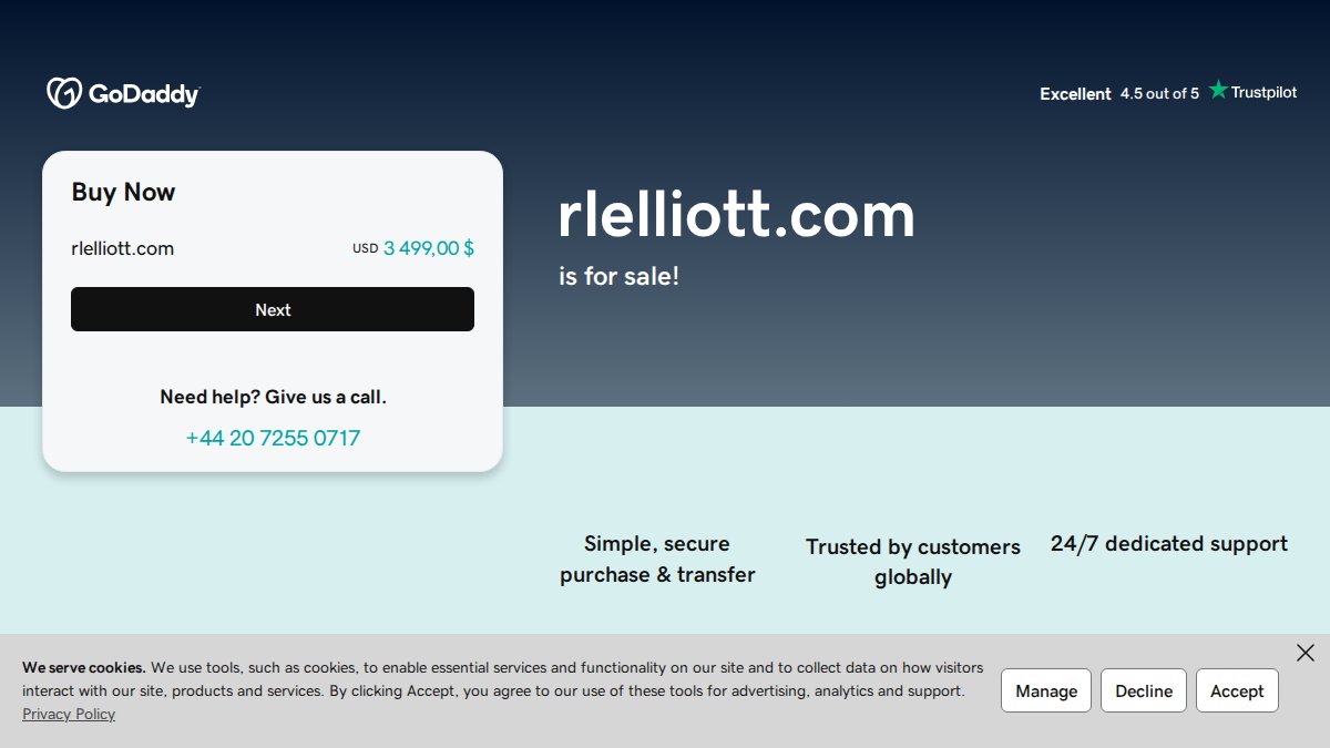 Screenshot of rlelliott.com interface