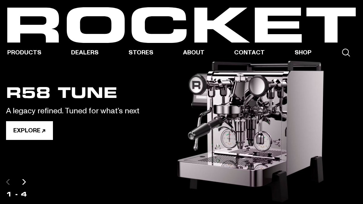 Screenshot of rocket-espresso.com interface