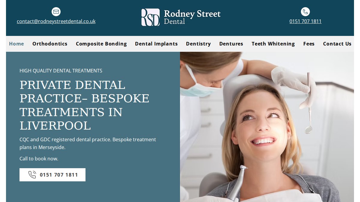 Screenshot of rodneystreetdental.co.uk interface