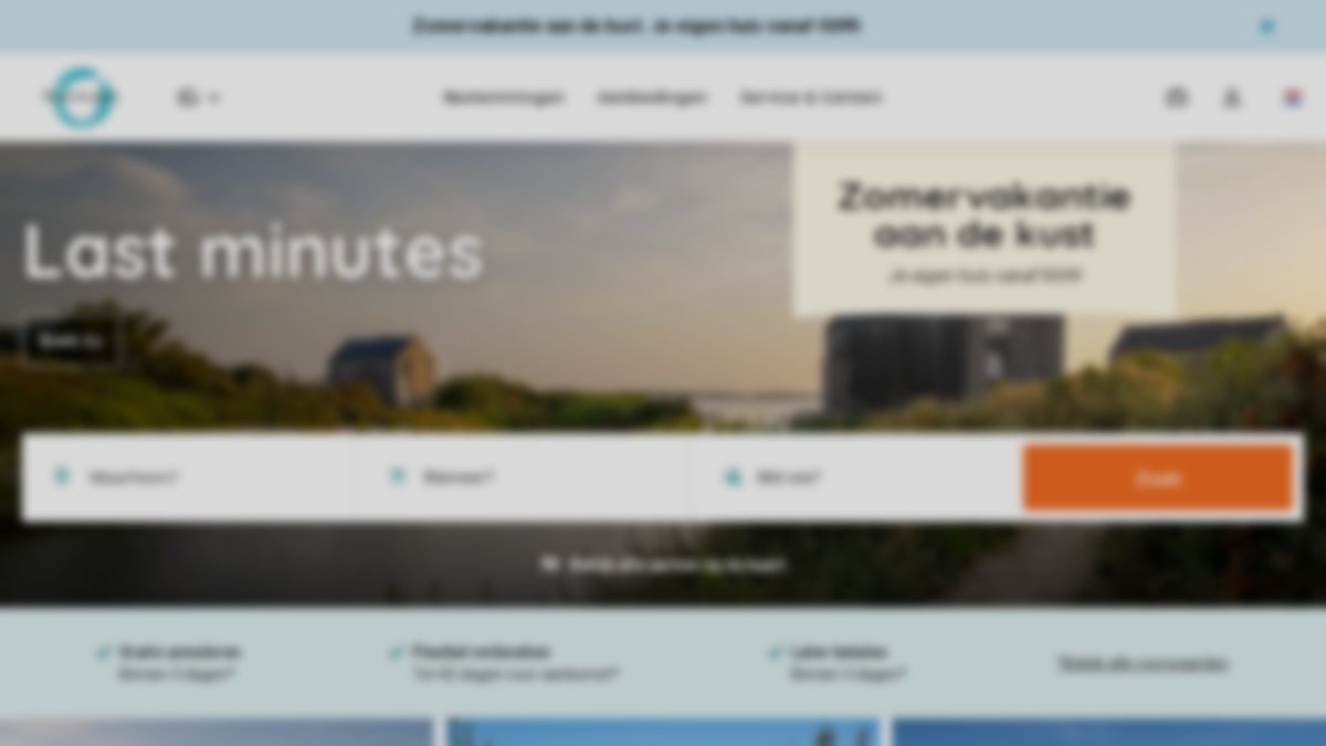 Screenshot of roompot.nl interface