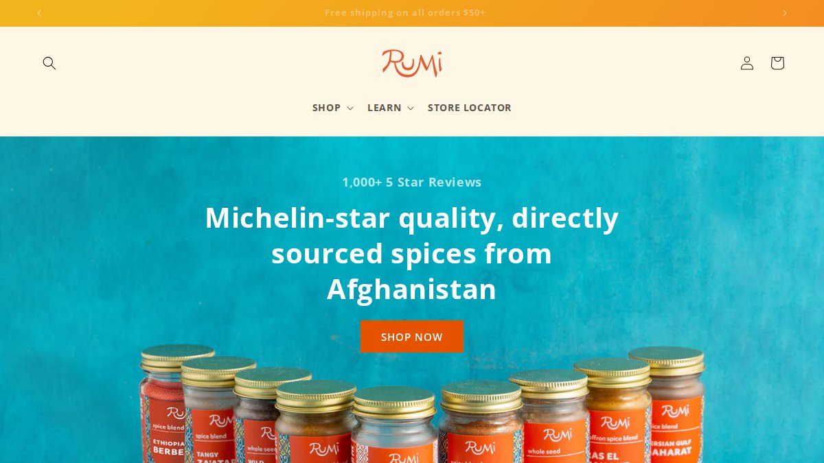 Screenshot of rumispice.com interface
