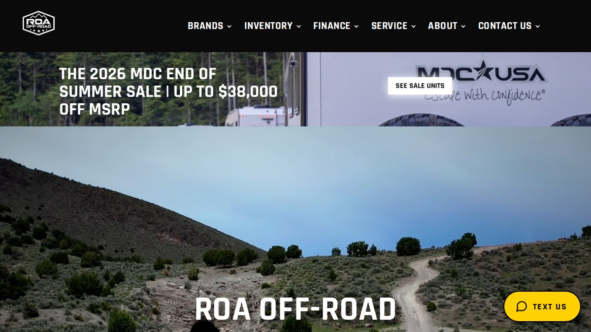 Screenshot of rvsofamerica.com interface