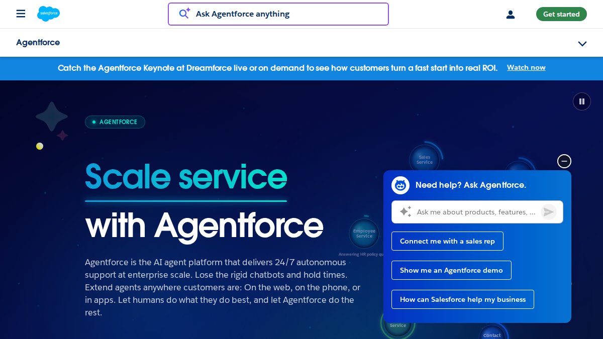 Screenshot of Agentforce page on salesforce.com