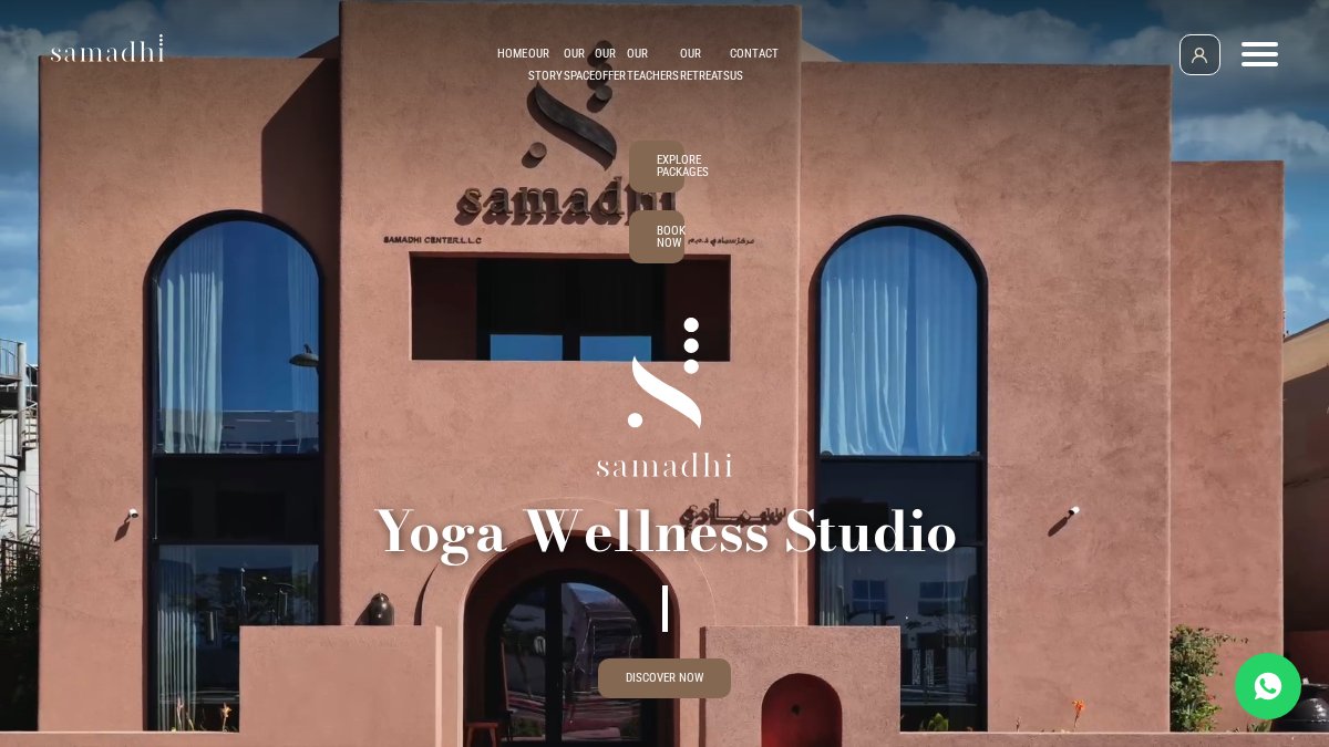 Screenshot of samadhi-wellness.com interface
