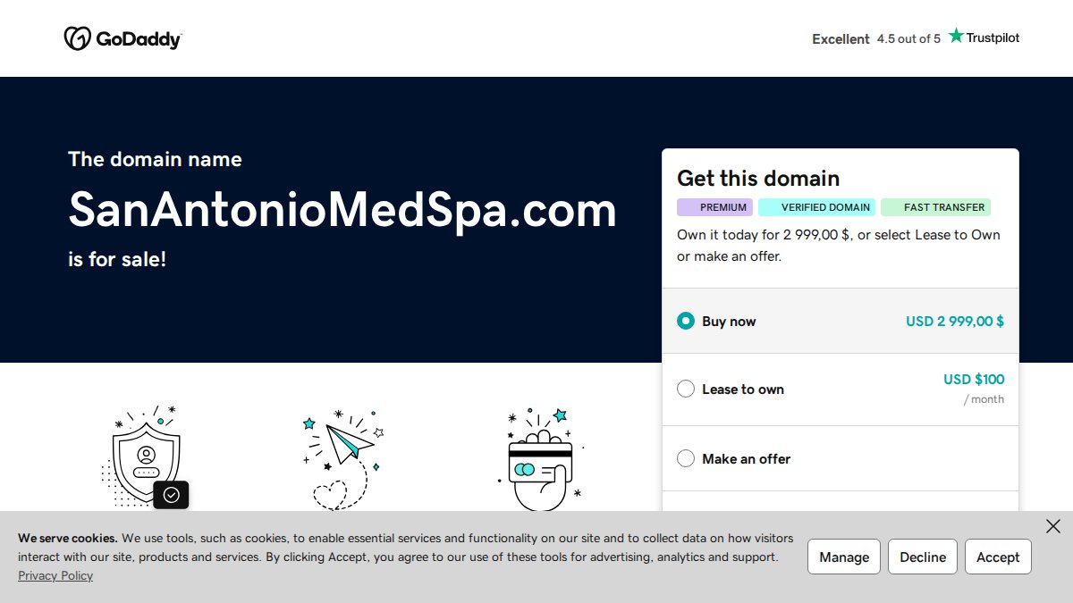 Screenshot of sanantoniomedspa.com interface