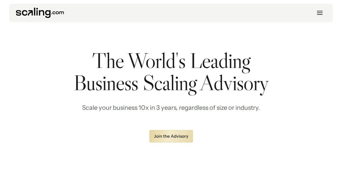 Screenshot of scaling.com interface