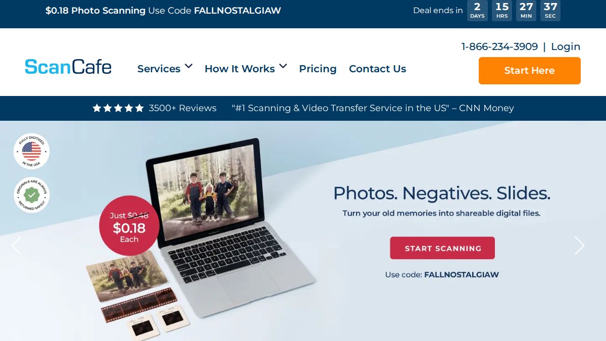 Screenshot of scancafe.com interface