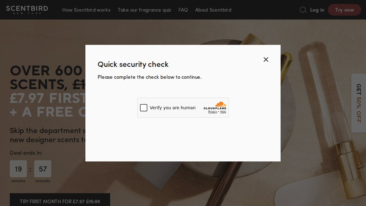 Screenshot of scentbird.com interface