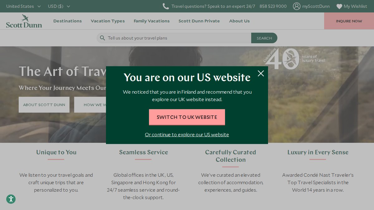 Screenshot of scottdunn.com interface