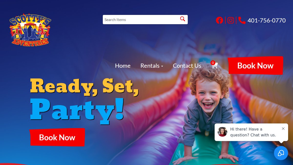 Screenshot of scottysadventures.com interface