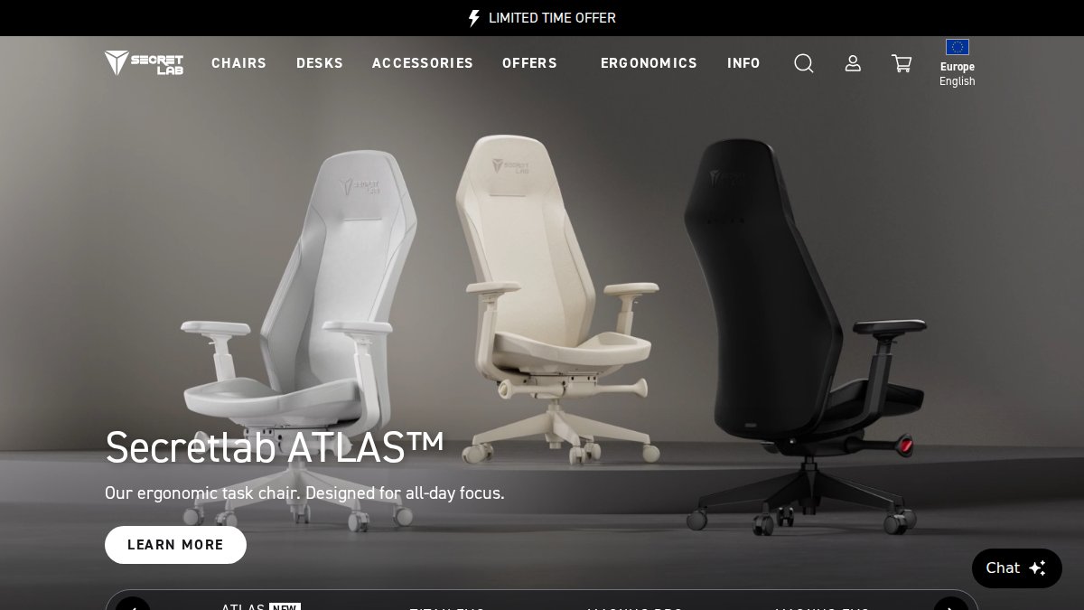 Screenshot of secretlab.co interface