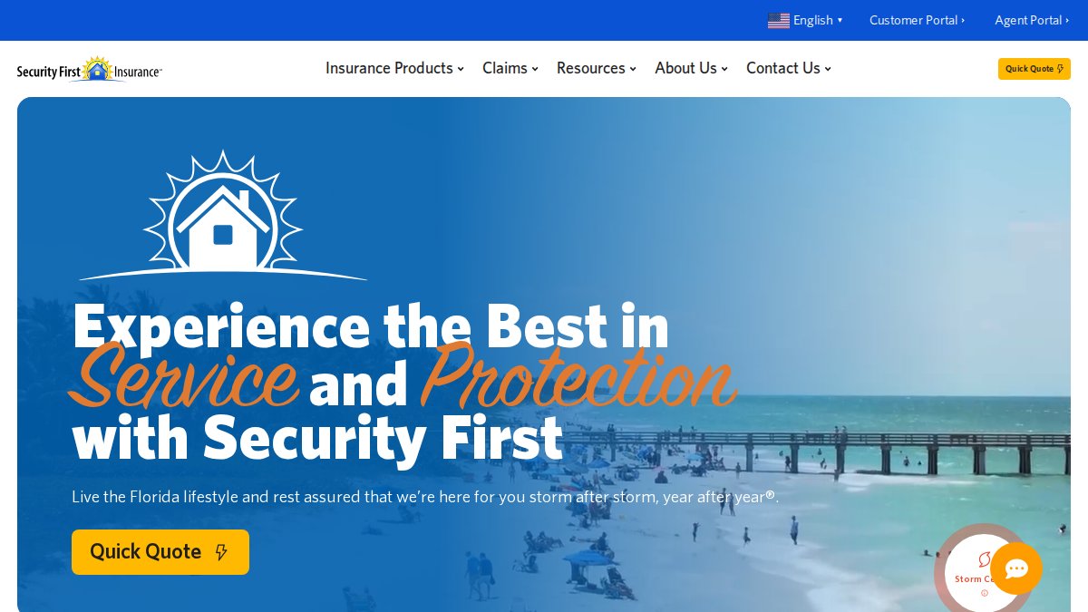 Screenshot of securityfirstflorida.com interface